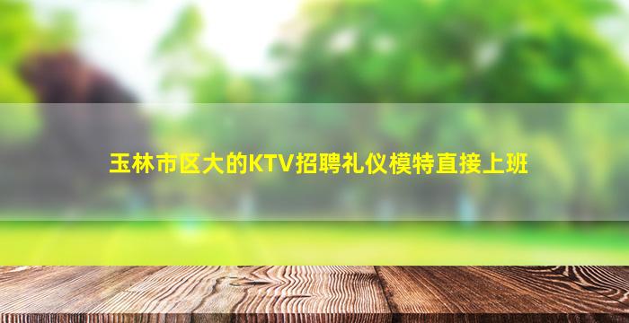 玉林市区大的KTV招聘礼仪模特直接上班
